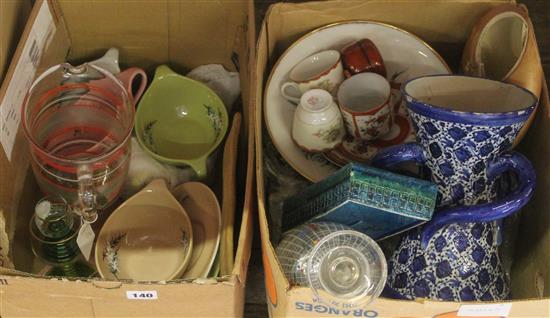 2 boxes ceramics, etc
